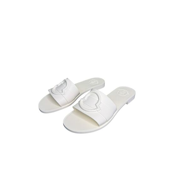 Moncler NIB Mon Ligo Slides in White Size 39 - Picture 13 of 14